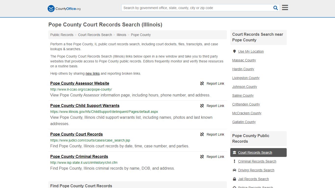 Court Records Search - Pope County, IL (Adoptions ...